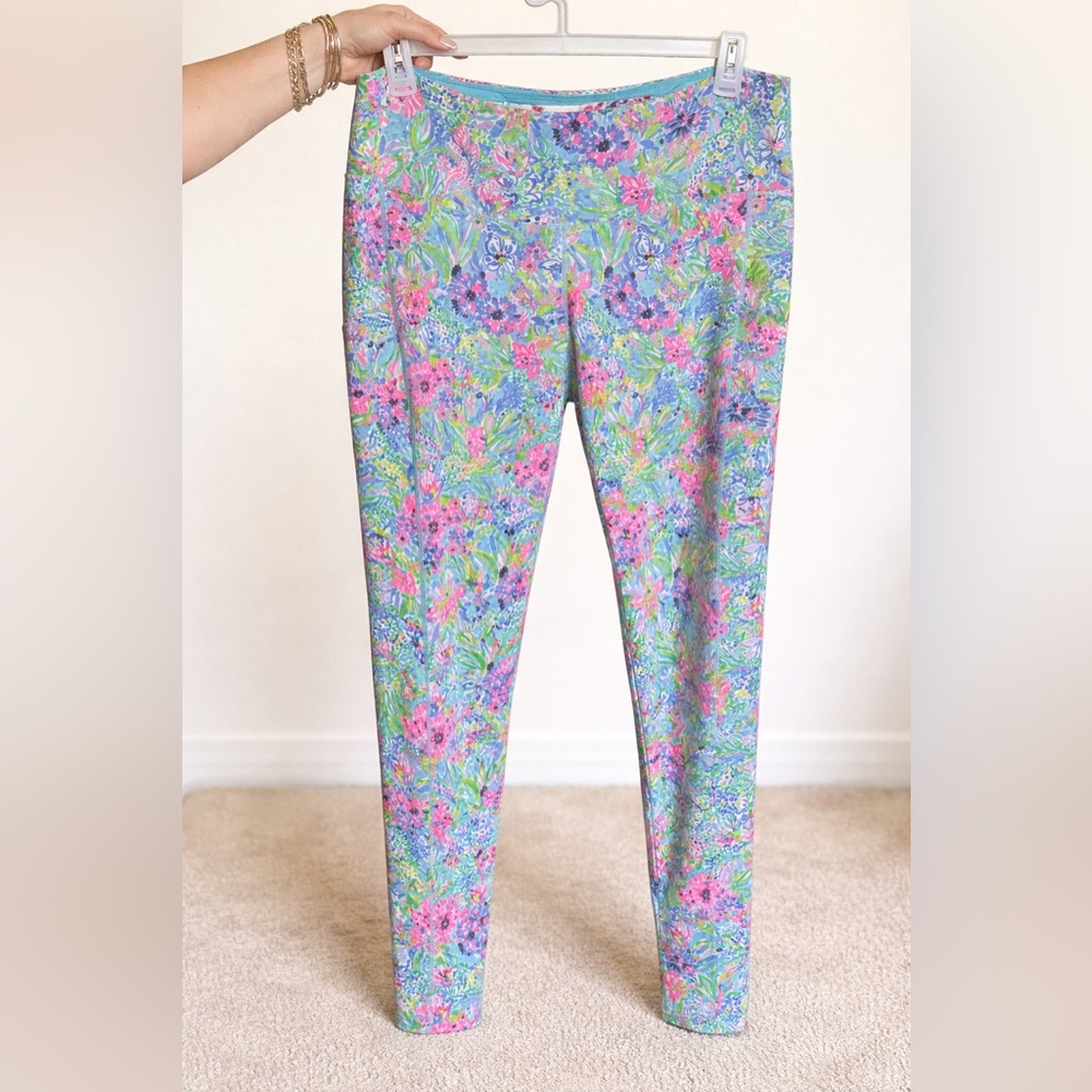 Lilly Pulitzer Luxletic Leggings Amalfi Blue Alligator XXL